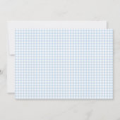Schattig Retro Lichtblauw Gingham Gepersonaliseerd Bedankkaart (Achterkant)