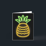 Schattig Retro Neon Ananas Voor Hawaiaanse Strande Kaart<br><div class="desc">Schattig Retro Neon Ananas Voor Hawaiaanse Stranden T-shirt</div>