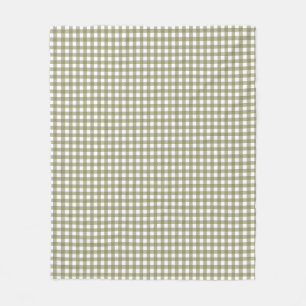 Schattig Retro Olijfgroen Gingham Schotse Ruit Pat Fleece Deken