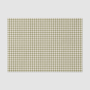 Schattig Retro Olijfgroen Gingham Schotse Ruit Pat Tissuepapier