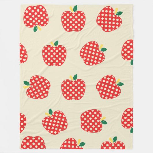 Schattig retro patroon van appel fleece deken (Voorkant)