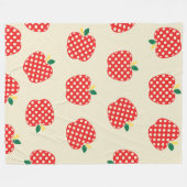 Schattig retro patroon van appel fleece deken (Voorkant (Horizontaal))