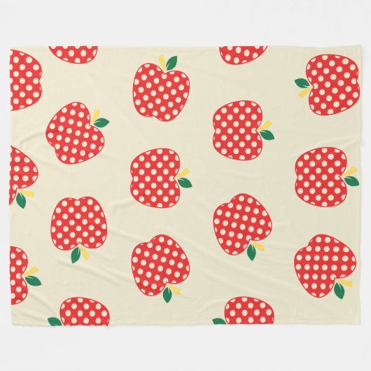 Schattig retro patroon van appel fleece deken (Voorkant (Horizontaal))