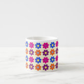 Schattig Retro Penny Bloem Patroon Espresso Kop (Voorkant)