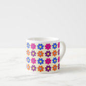 Schattig Retro Penny Bloem Patroon Espresso Kop (Voorkant rechts)