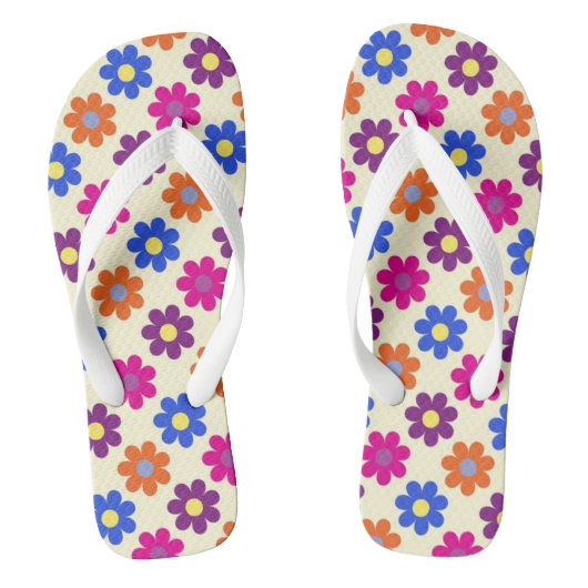 Schattig Retro Penny Bloem Patroon Teenslippers (Voetbed)