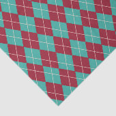 Schattig Retro Preppy Rood Aqua Blauw Argyle Patro Tissuepapier (Detail)