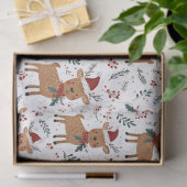 Schattig Retro Rendier Kerstmis Tissuepapier (Geschenk)