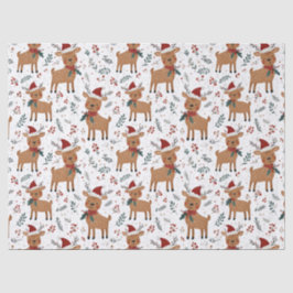 Schattig Retro Rendier Kerstmis Tissuepapier
