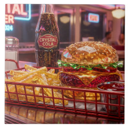 Schattig Retro Restaurant | Kristallijne Burger en Tegeltje