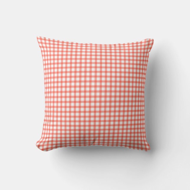 Schattig Retro Rode Gingham Gestreepte patroon Kussen (Voorkant)