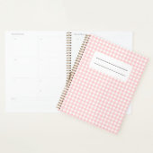 Schattig Retro Roze Gingham Schotse ruit patroon Planner (Display)