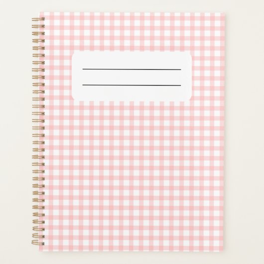 Schattig Retro Roze Gingham Schotse ruit patroon Planner (Voorkant)