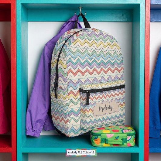 Schattig Retro Schoolpatroon Bedrukte Rugzak