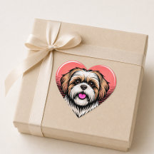 Schattig Retro Shih Tzu Hond Hart