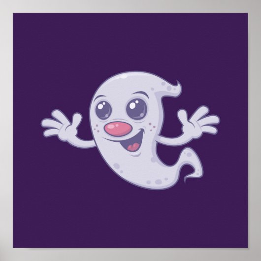 Schattig Retro Spook Poster (Voorkant)
