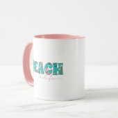 Schattig Retro Strand Leven Koffie Mok (Voorkant links)