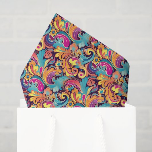 Schattig retro tegelpatroon feest tissuepapier (Cadeauzakje)