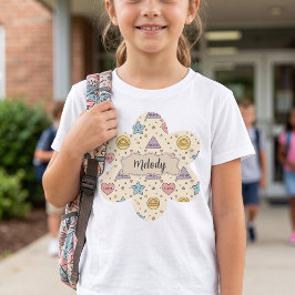 Schattig Retro Terug Naar School Wiskunde Vormen P T-shirt