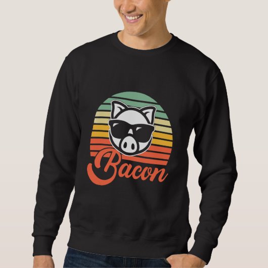 Schattig Retro Varken Ik Hou Van Bacon Dag Bacon Trui (Voorkant)
