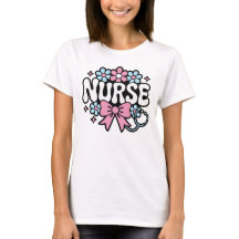 Schattig Retro Verpleegster Design met Bloemen en