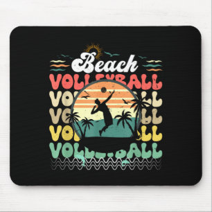 Schattig retro vintage hawaii strand volleybal zon muismat