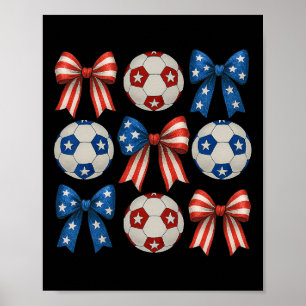 Schattig Retro Voetbalmeisje Coquette Strik voor V Poster
