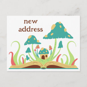 Schattig Retro Whimsisch Kleurrijk We Zijn Verhuis Briefkaart