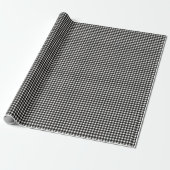 Schattig Retro Zwart en Wit Gingham Schotse Ruit P Cadeaupapier (Uitgerold)