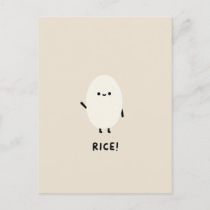 schattig rijst karakter minimaal kawaii grappige r briefkaart