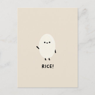 schattig rijst karakter minimaal kawaii grappige r briefkaart