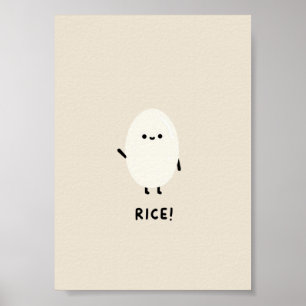schattig rijst karakter minimaal kawaii grappige r poster