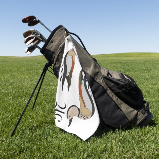 Schattig Ringed Blauwgroen Duck zwemmen Golfhanddoek (Groen)