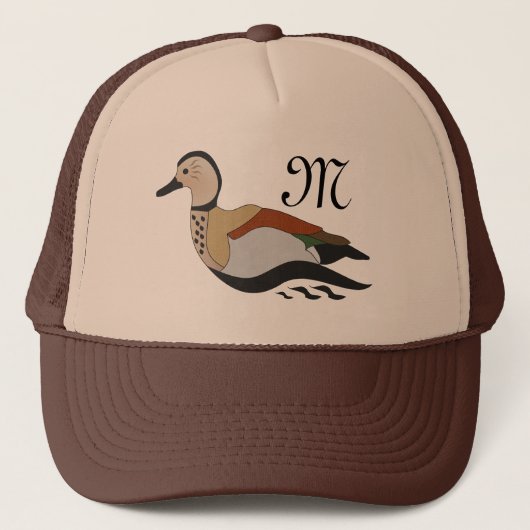 Schattig Ringed Blauwgroen Duck zwemmen Trucker Pet (Voorkant)