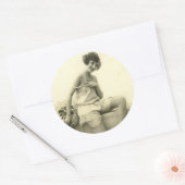 Schattig risqué flappermeisje foto uit de jaren 20 ronde sticker (Envelop)