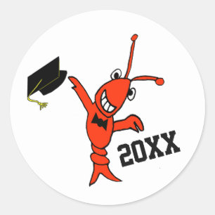 Schattig rivierkreeften Afstuderen Ronde Sticker