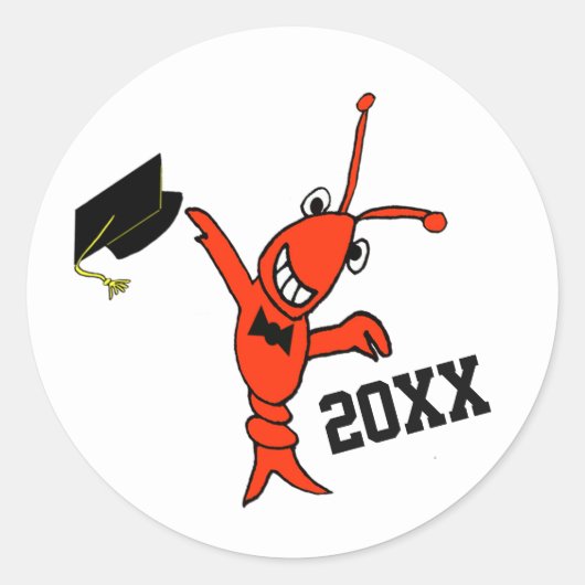 Schattig rivierkreeften Afstuderen Ronde Sticker (Voorkant)