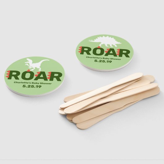 Schattig Roar Dinosaurus Baby shower Handwaaier (Niet-gemonteerd)