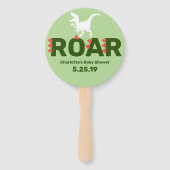 Schattig Roar Dinosaurus Baby shower Handwaaier (Voorkant)