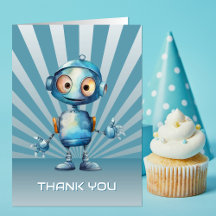 Schattig Robot Thema Verjaardag Bedankt