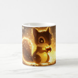 schattig rode eekhoorntje in een magisch bos koffiemok