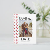 Schattig Rode Hart Confetti Save The Dates Foto Briefkaart (Staand voorkant)
