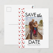 Schattig Rode Hart Confetti Save The Dates Foto Briefkaart (Voorkant / Achterkant)