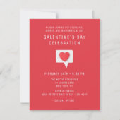 Schattig Rode Hart Galentines Day Feest Kaart (Voorkant)