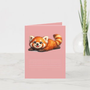 Schattig Rode Panda Ontspannen Kawaii Dierendesign