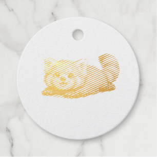 Schattig Rode Panda Ontspannen Kawaii Dierendesign Bedankjes Labels