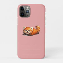 Schattig Rode Panda Ontspannen Kawaii Dierendesign