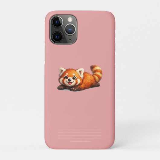 Schattig Rode Panda Ontspannen Kawaii Dierendesign Case-Mate iPhone Case (Achterkant)