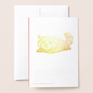 Schattig Rode Panda Ontspannen Kawaii Dierendesign Folie Kaarten