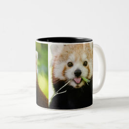 Schattig Rode Panda Portret Tweekleurige Koffiemok